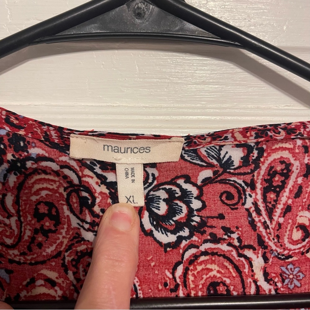 Maurices Red Paisley Kimono - Picture 3 of 4
